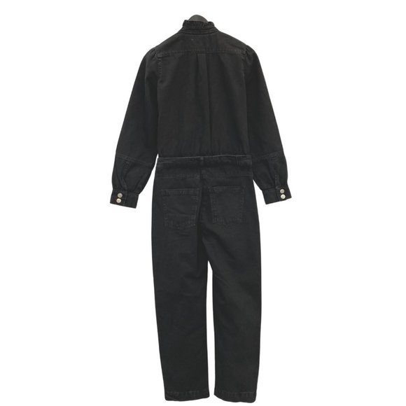 BA&SH Valentine Ruffled Black Denim Jumpsuit NWT - Picture 4 of 8